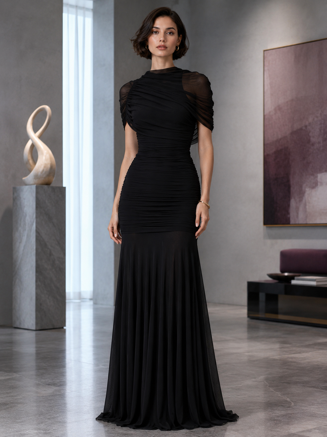 Kyle Luxe Shawl Gown