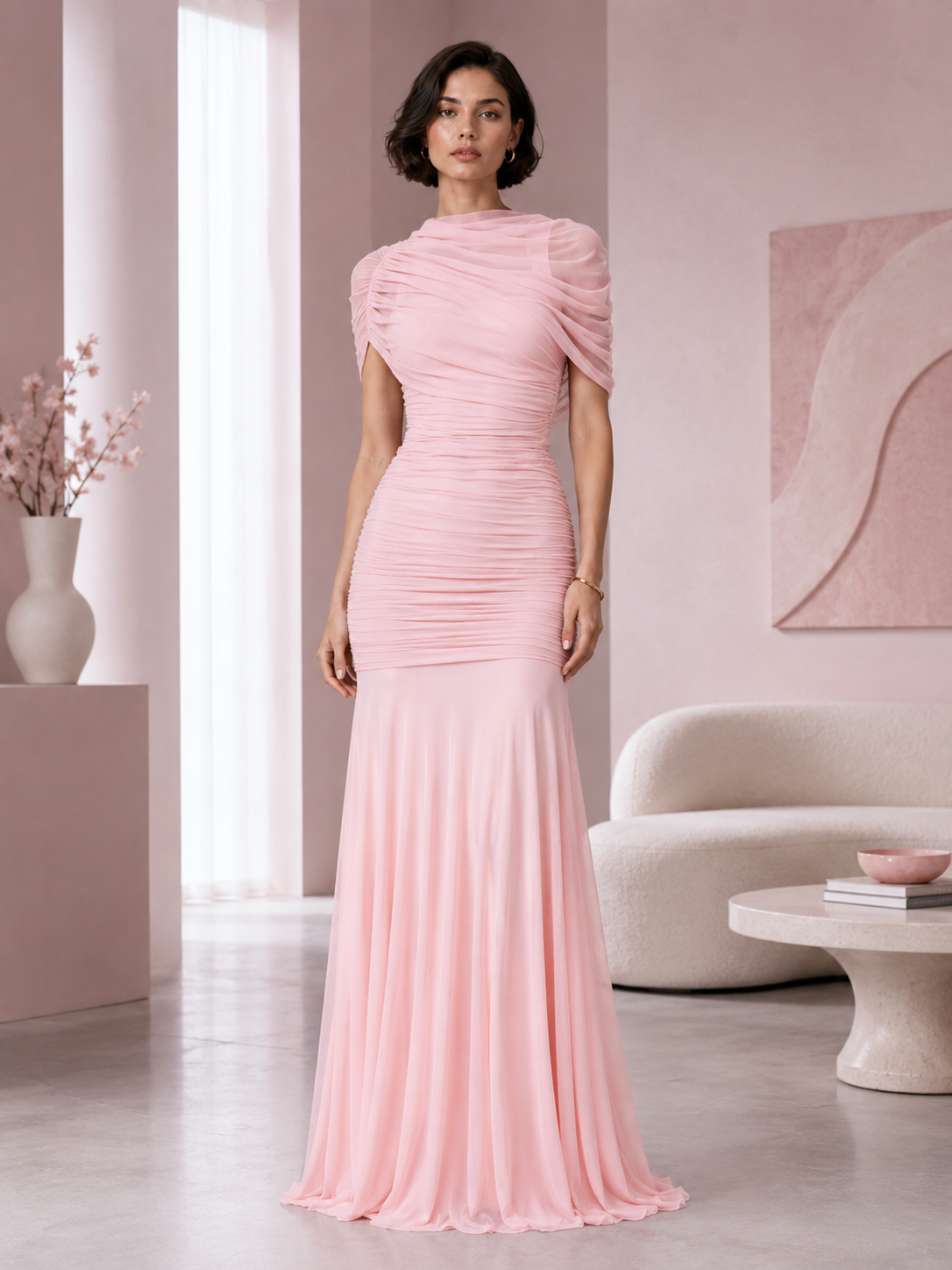 Kyle Luxe Shawl Gown