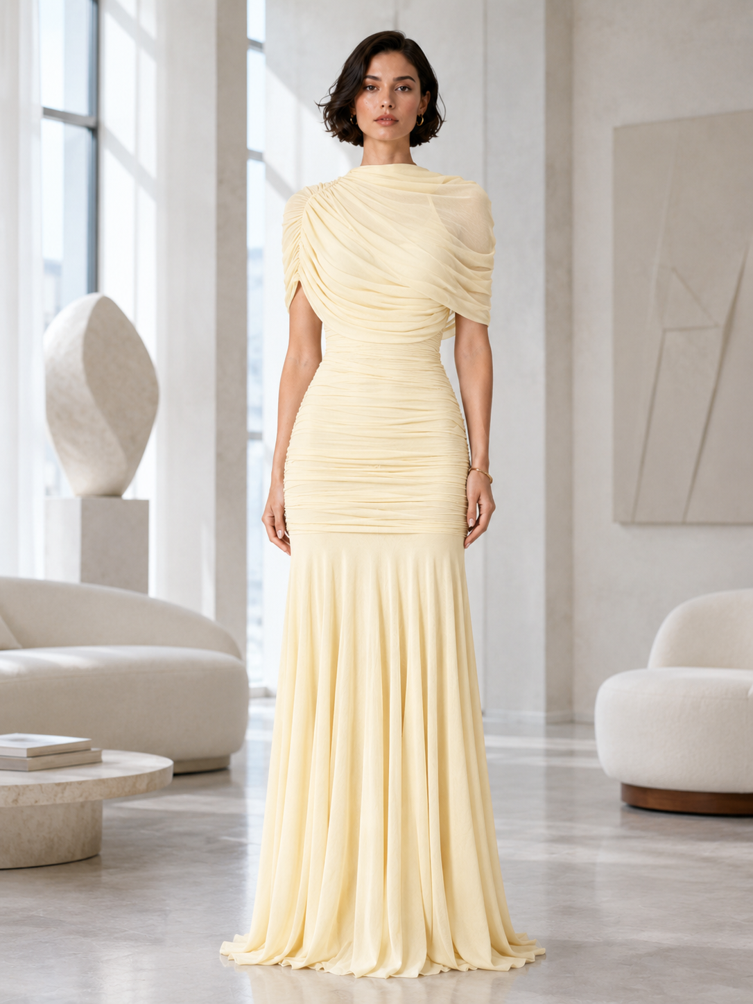Kyle Luxe Shawl Gown