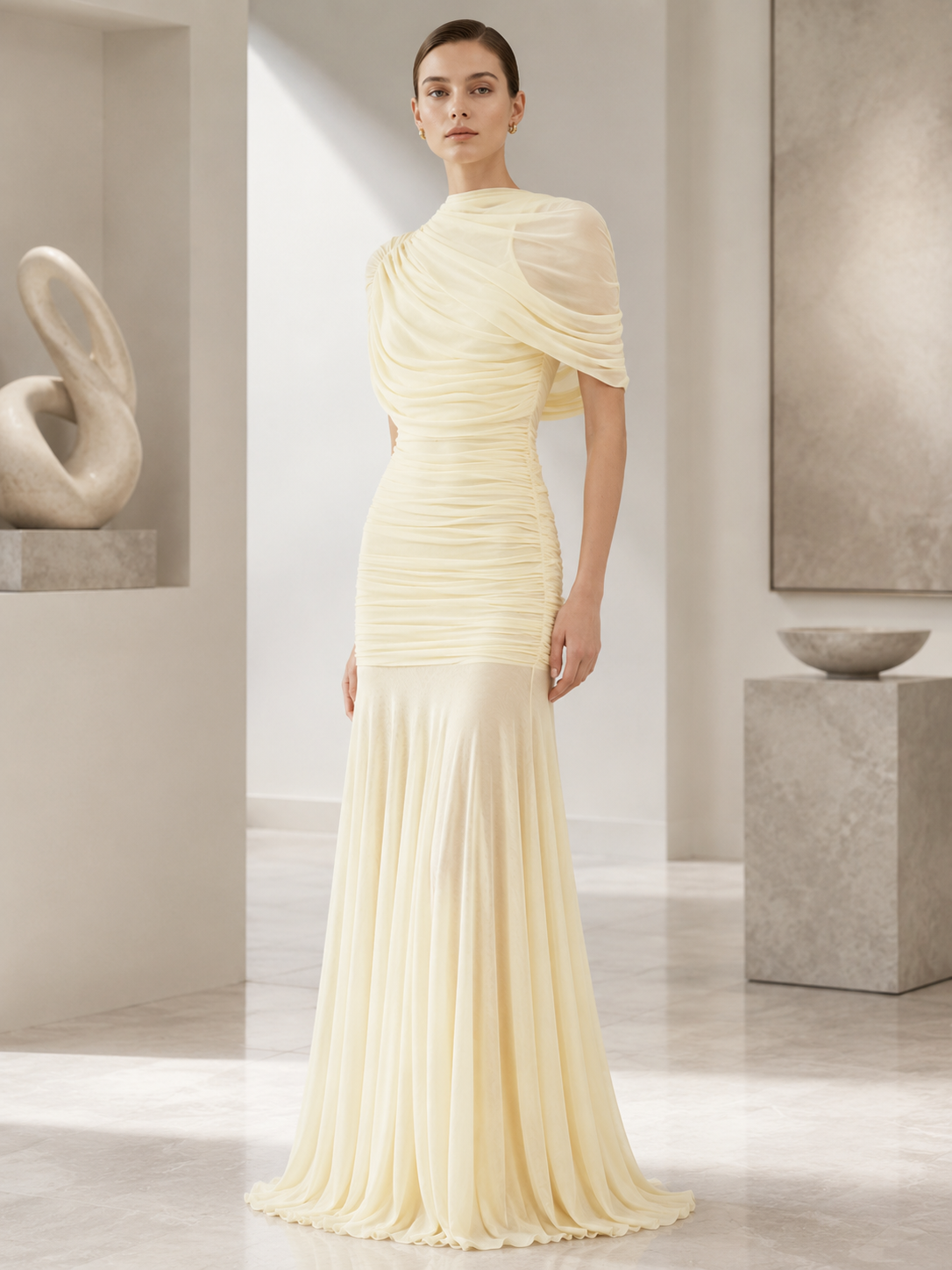 Kyle Luxe Shawl Gown
