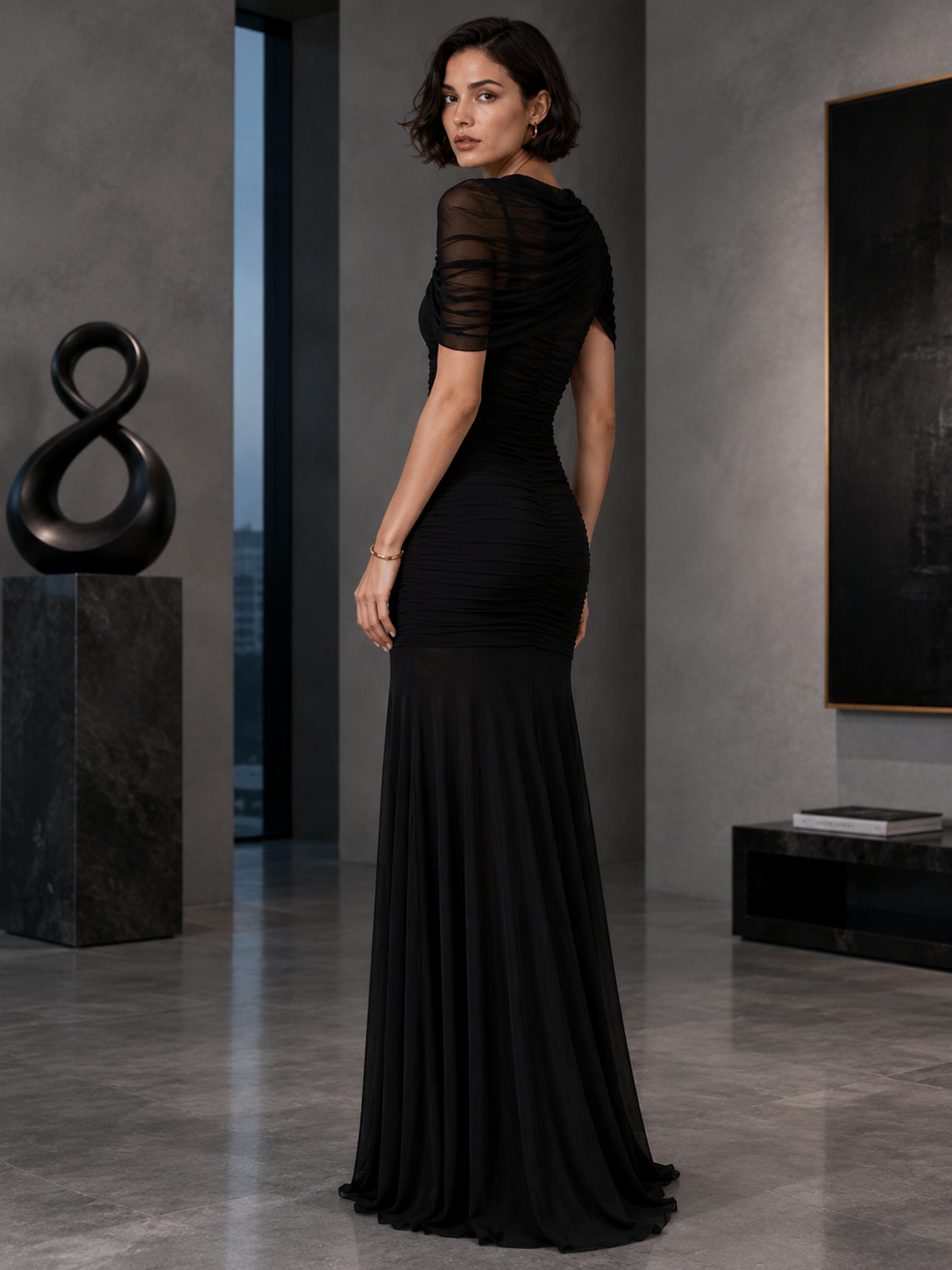 Kyle Luxe Shawl Gown