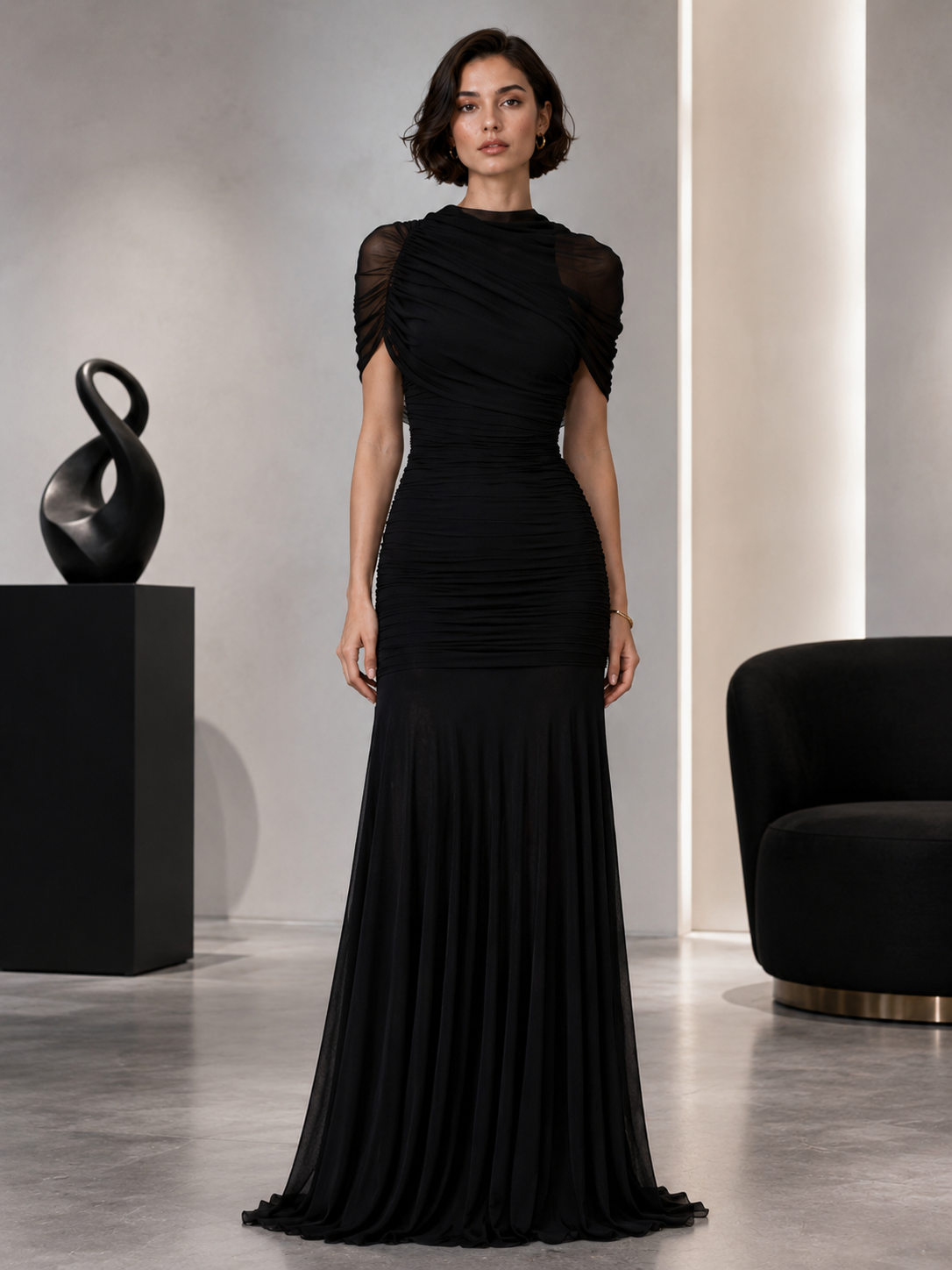 Kyle Luxe Shawl Gown