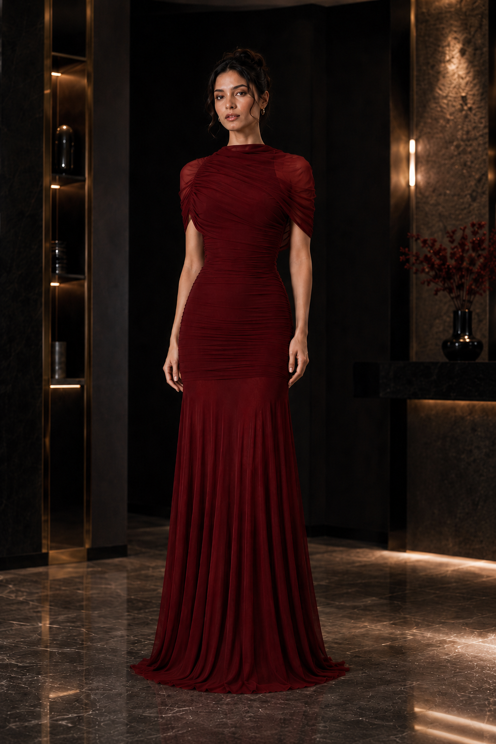 Kyle Luxe Shawl Gown