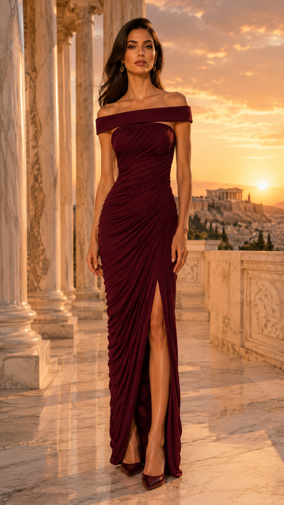 Kaira Draped Midi Dress